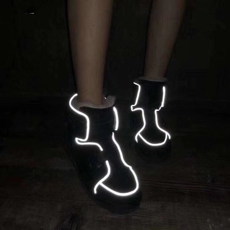 8358 Glow-in-the-Dark Moto Snow Boots – Black (In Stock)