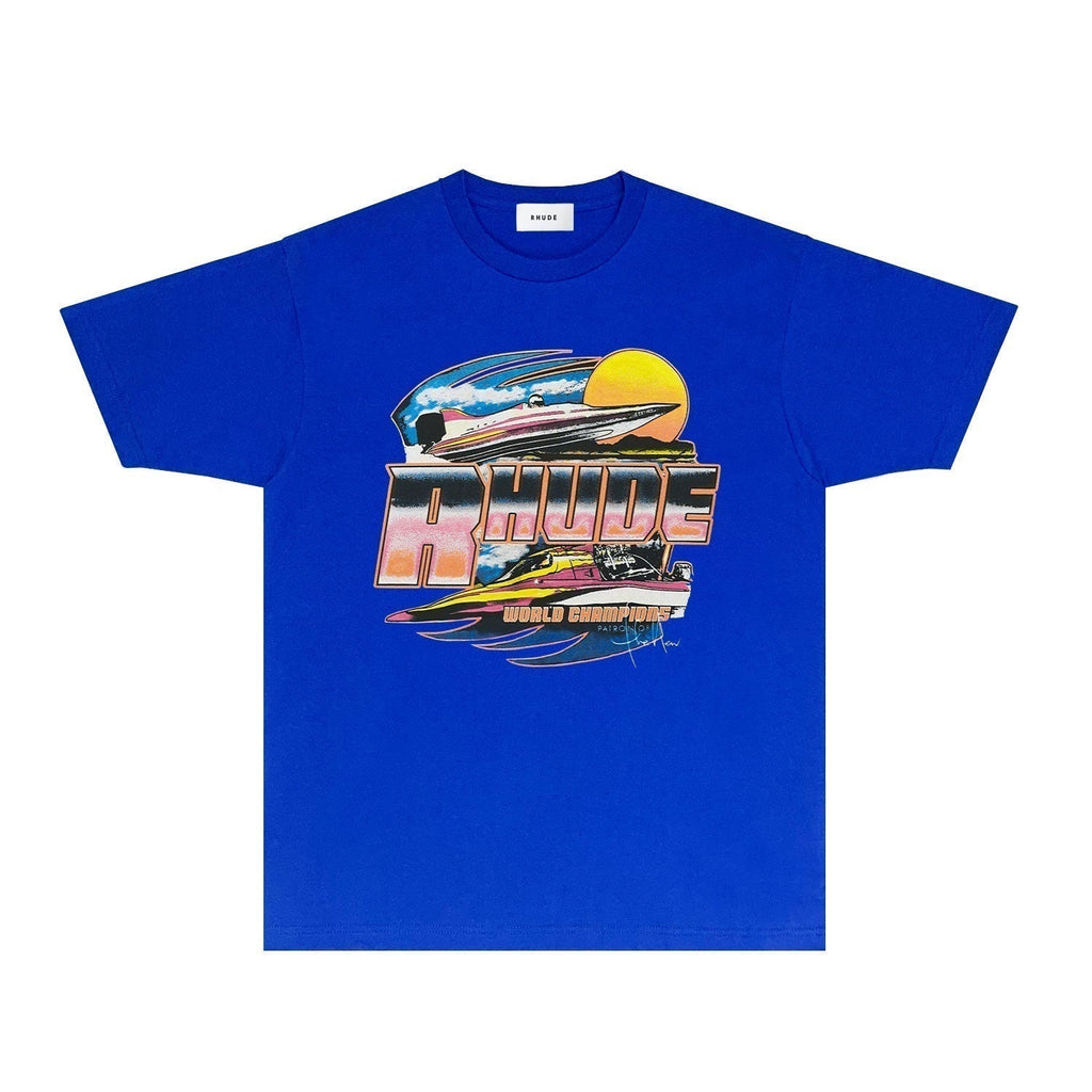 Rhude T-shirts Printed Trendy Pure Cotton