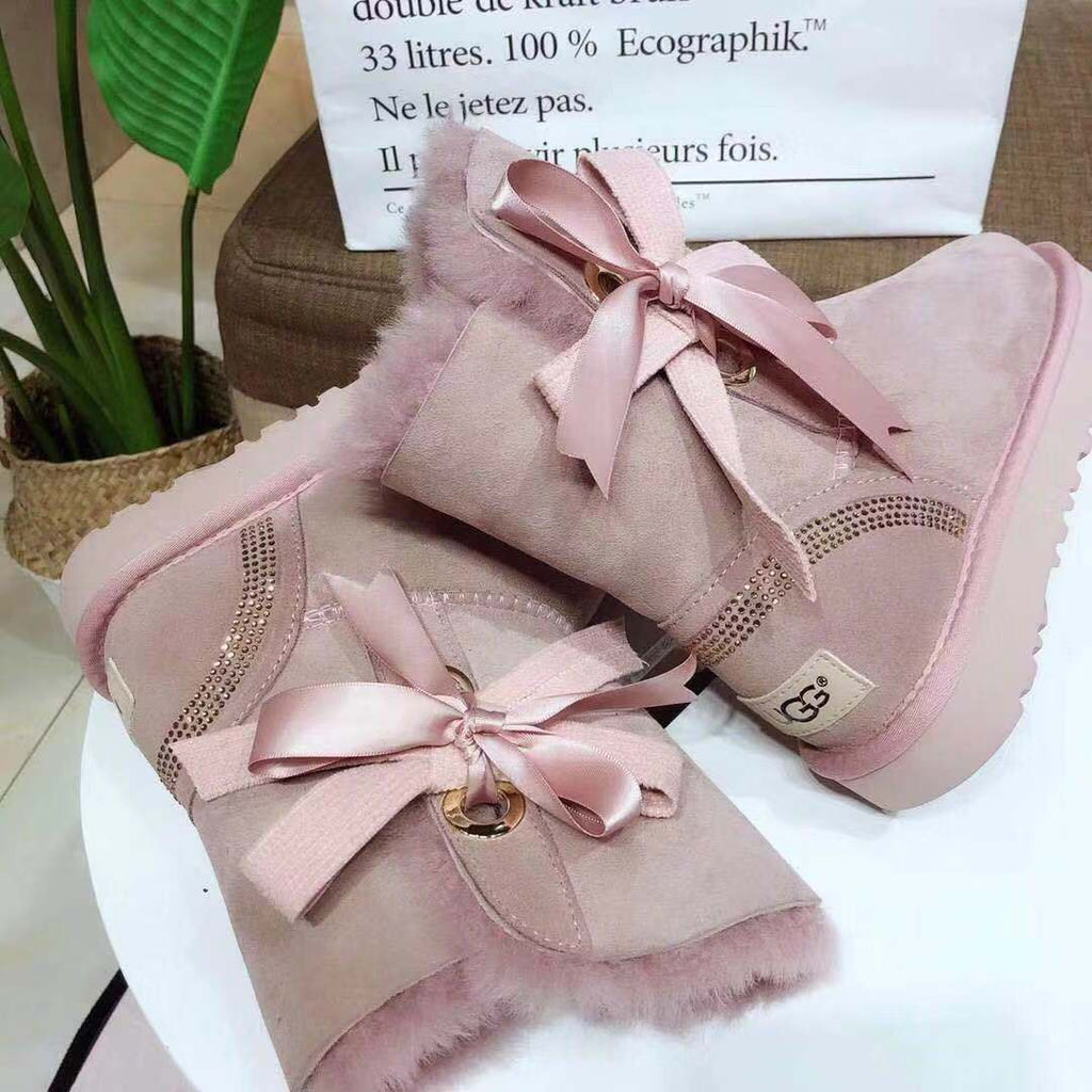 6186 Premium Fur-Lined Shoes – Dusty Pink