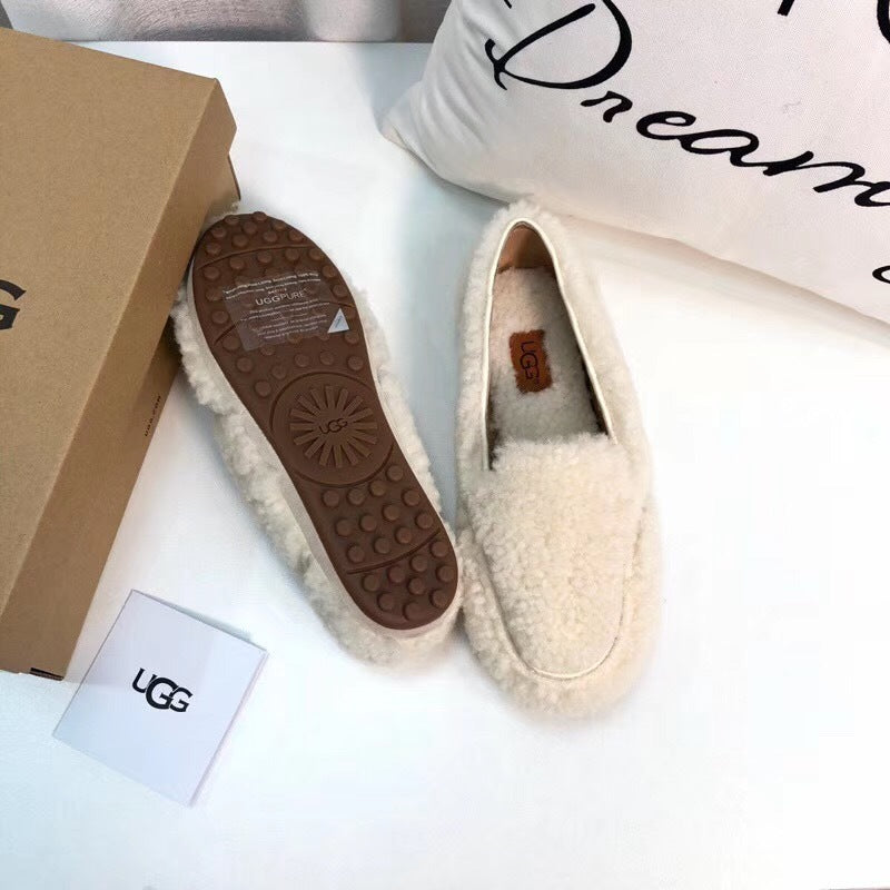 5108 Teddy White Wool Driving Loafers