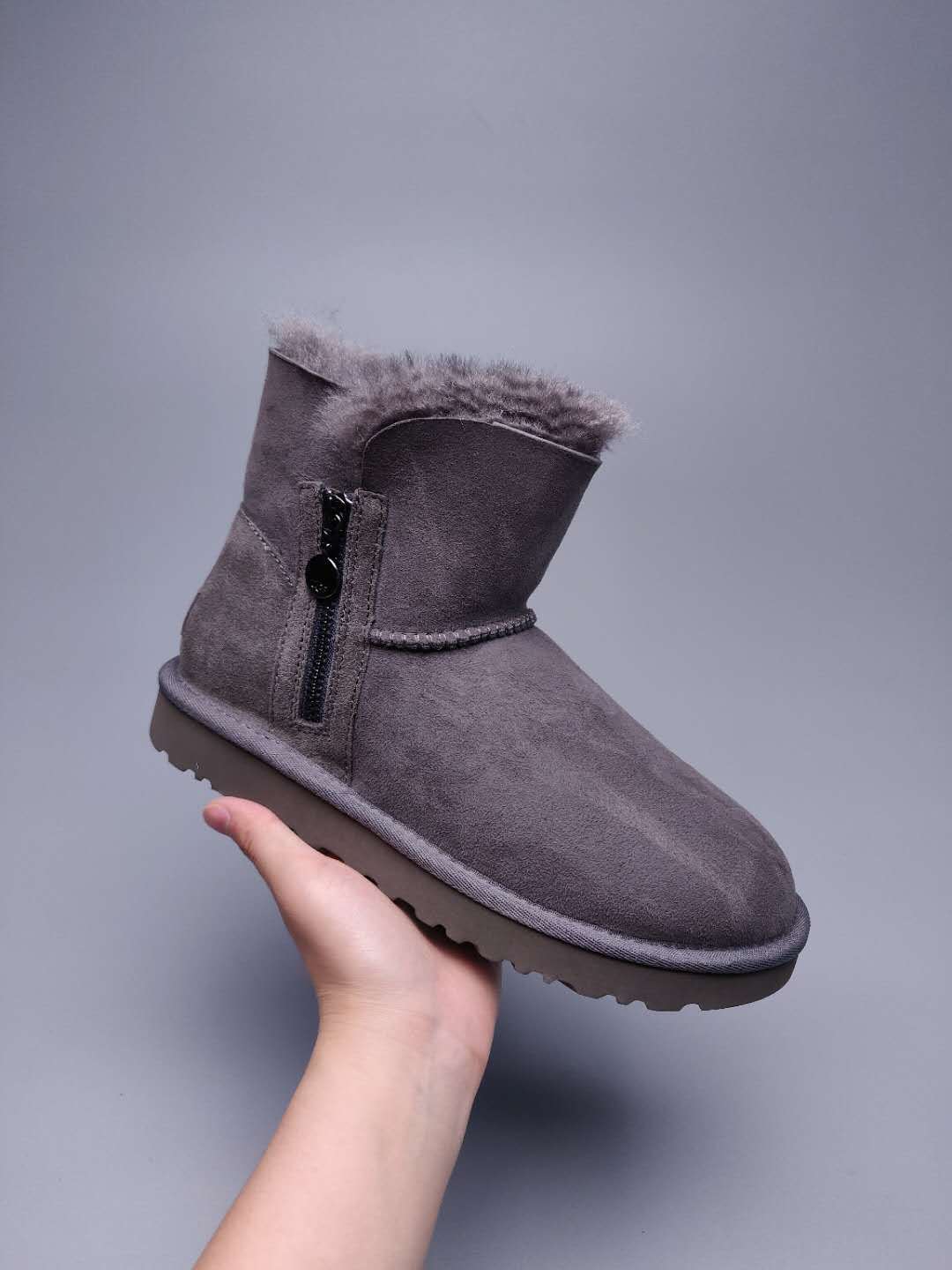 2481 Side-Zip Ankle Boots – Grey (In Stock)