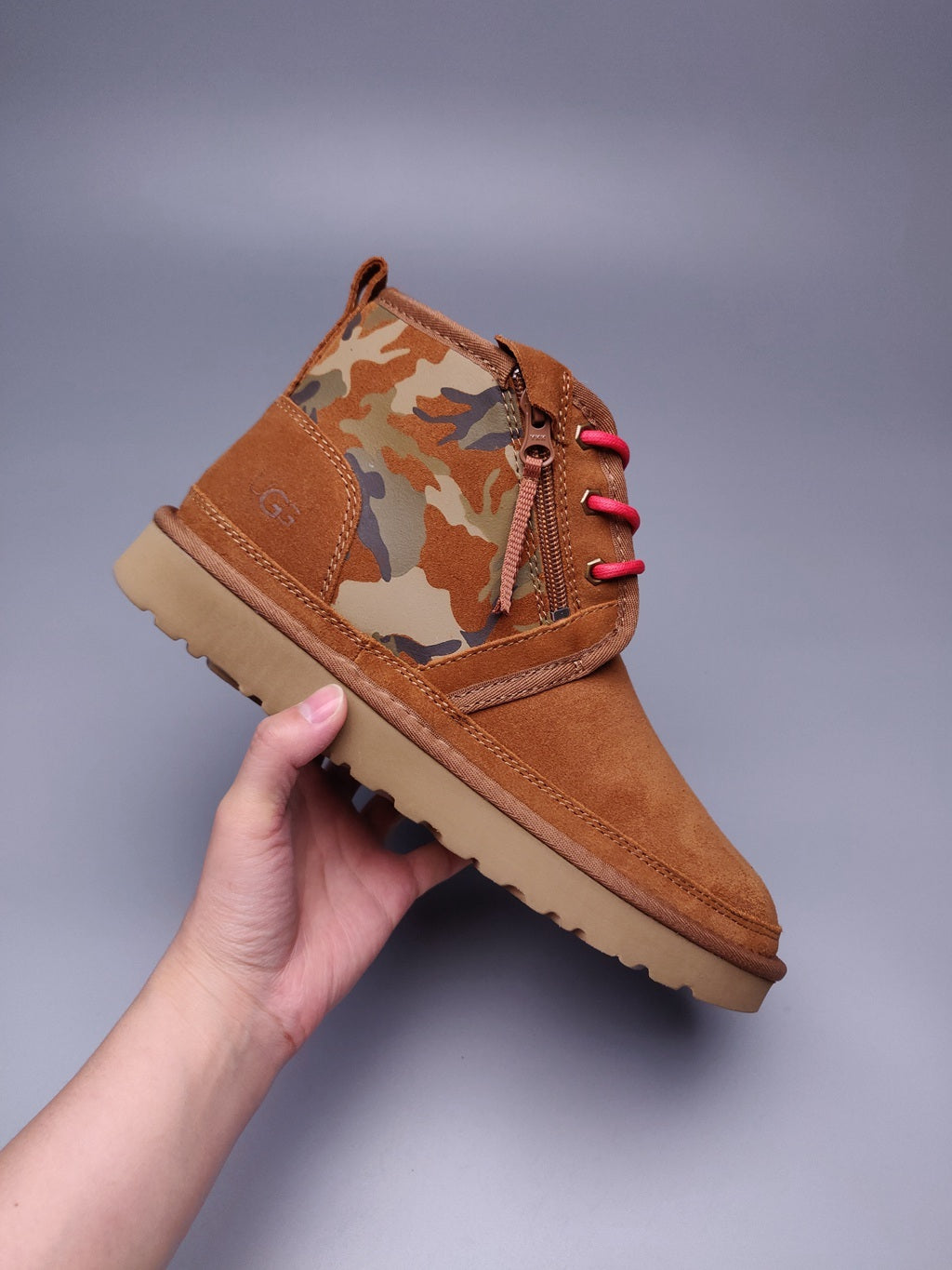 4193 Color-Block Camo Men’s Boots – Chestnut (In Stock)