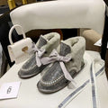 7888 Daisy Crystal Ribbon Boots – Mineral Grey (In Stock)