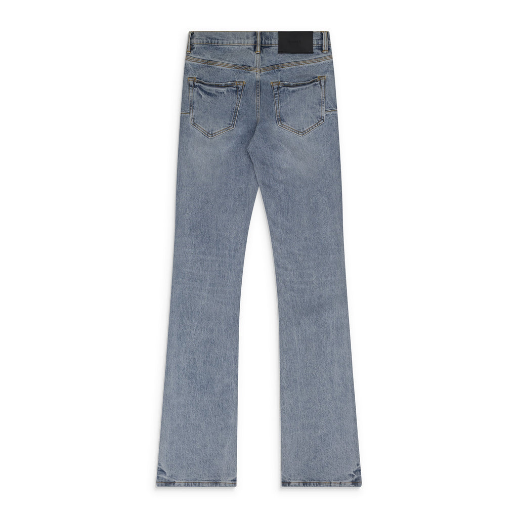 Mid Indigo Super Stack Flare Jeans