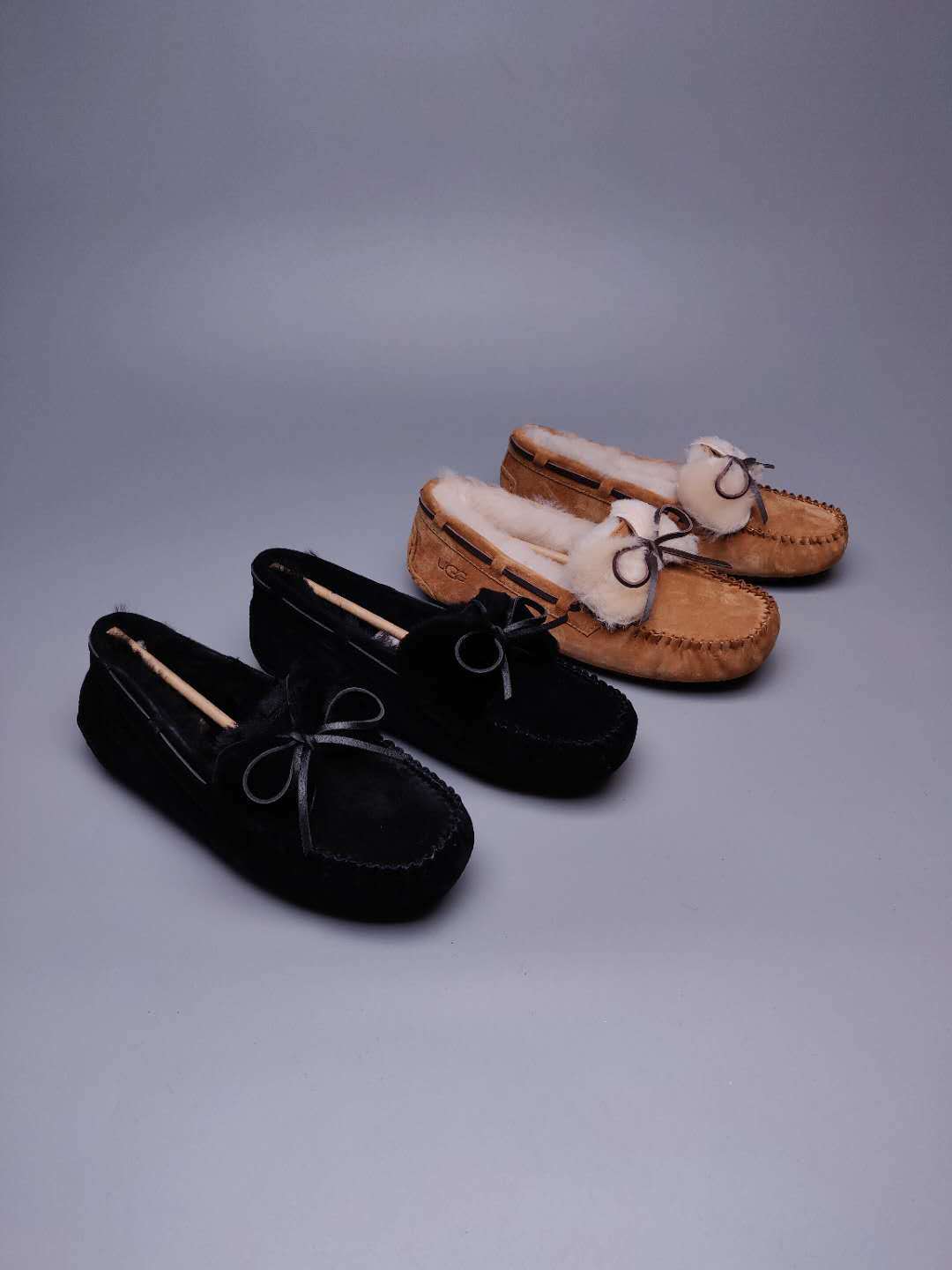 8913 Double Bow Loafers – Black (In Stock)
