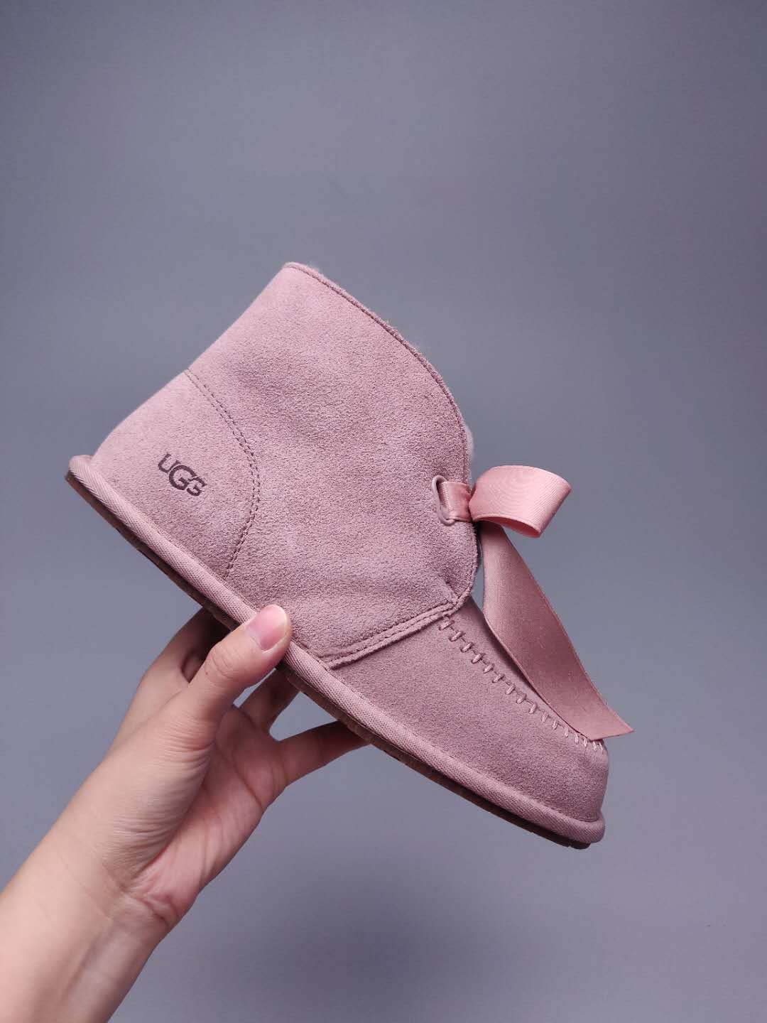 9934 Lace-Up Boots – Dusty Pink (In Stock)