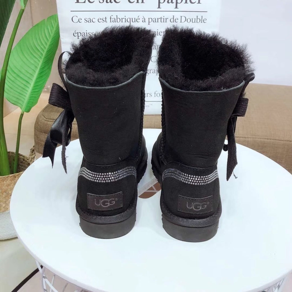 6186 Premium Fur-Lined Shoes – Black
