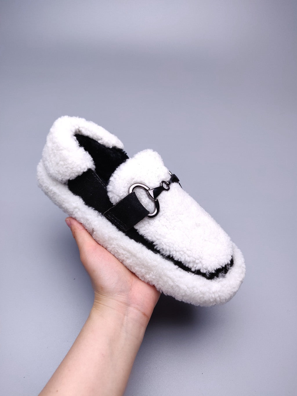 9727 Teddy Curly Loafers – White (In Stock)