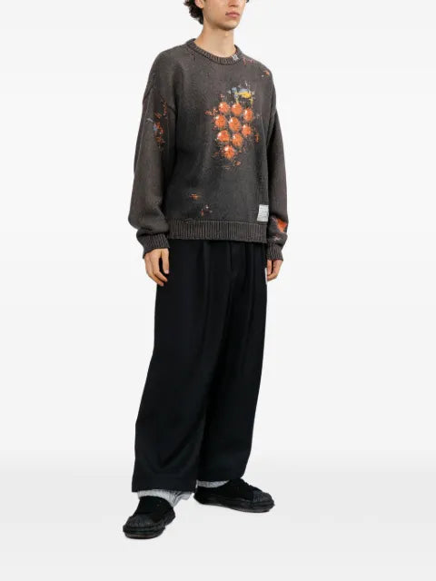 Maison MIHARA YASUHIRO distressed intarsia-knit jumper