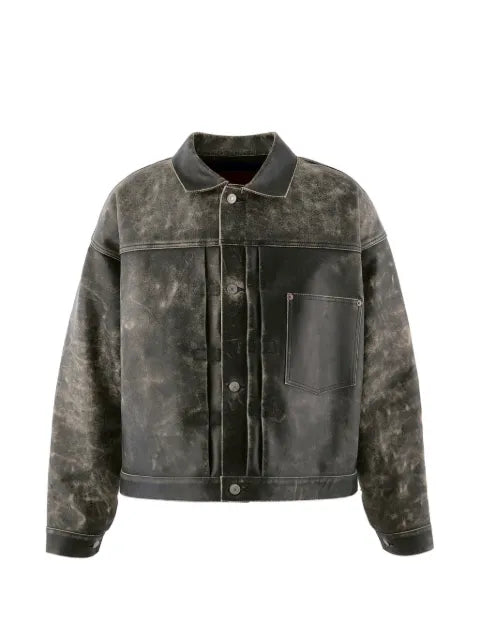 SAINT MXXXXXX distressed leather jacket