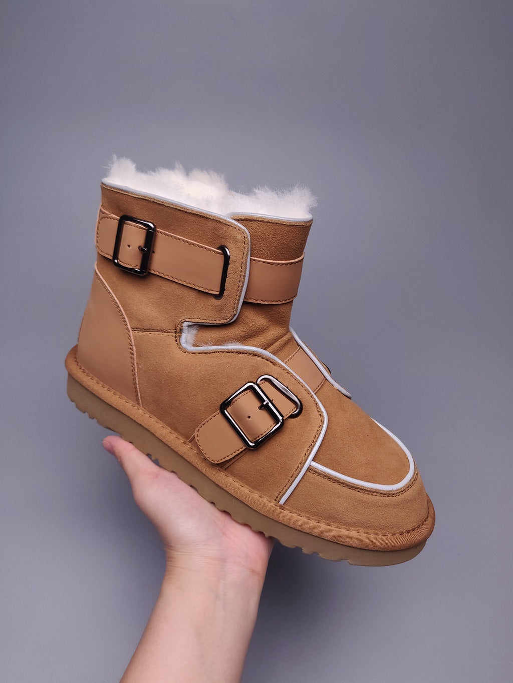 8358 Glow-in-the-Dark Moto Snow Boots – Chestnut (In Stock)