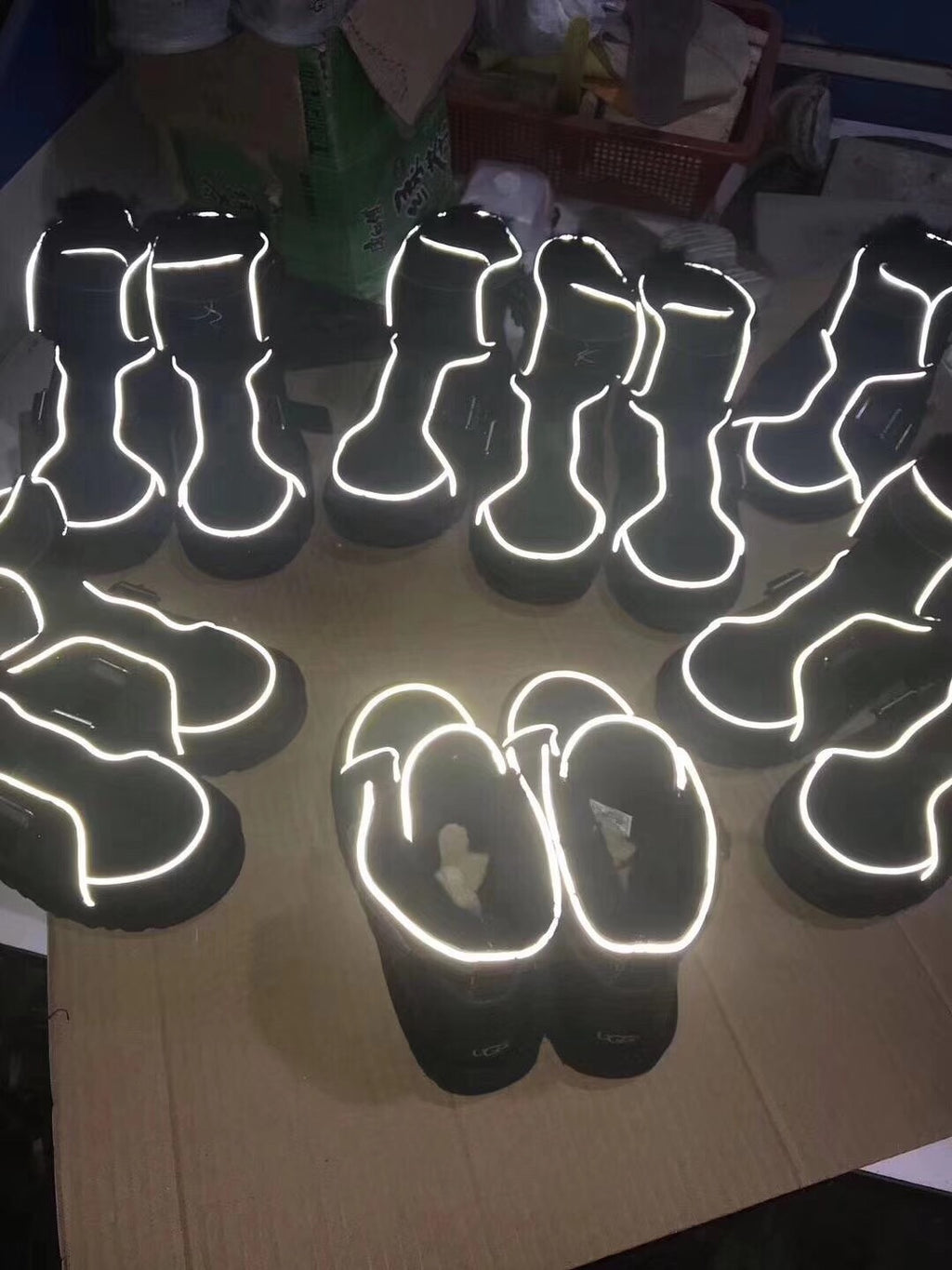 8358 Glow-in-the-Dark Moto Snow Boots – Black (In Stock)