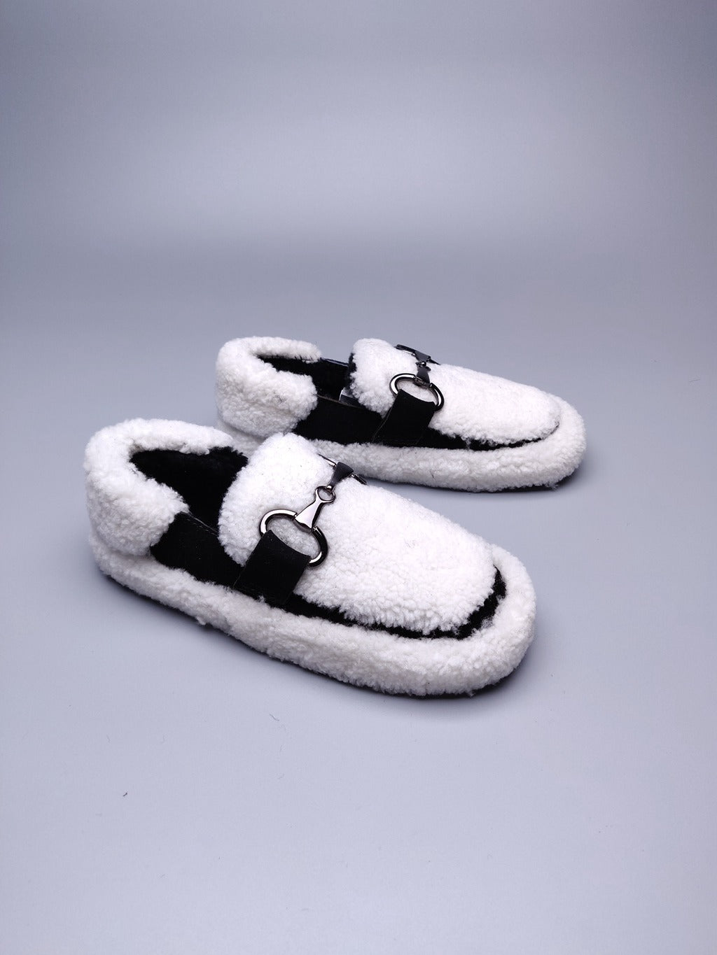 9727 Teddy Curly Loafers – White (In Stock)