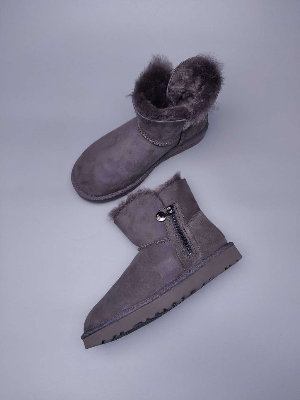 2481 Side-Zip Ankle Boots – Grey (In Stock)