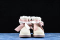 8518 Pom-Pom Double Ribbon Shoes – Sand