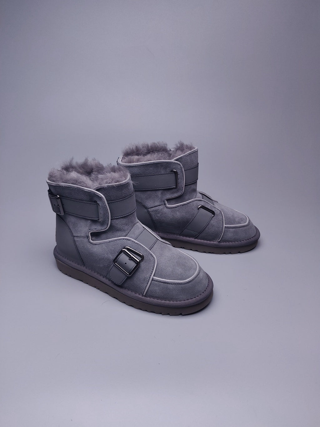 8358 Glow-in-the-Dark Moto Snow Boots – Grey (In Stock)