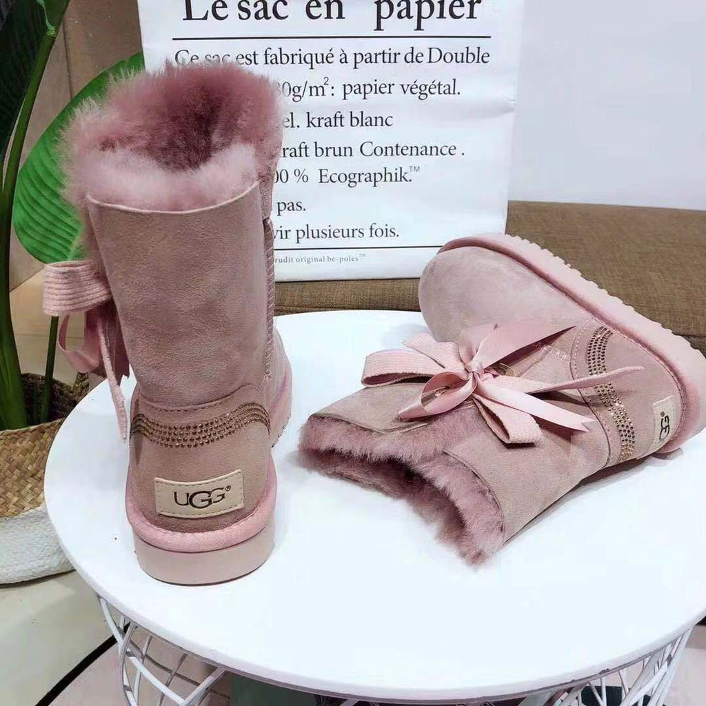 6186 Premium Fur-Lined Shoes – Dusty Pink