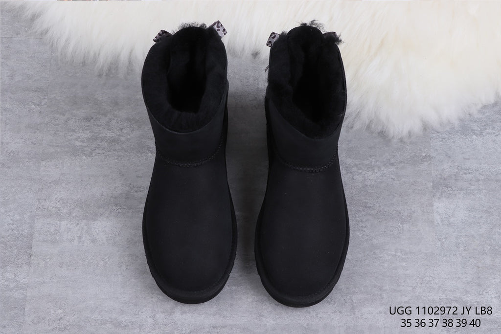 2972 Classic Mini II Exotic Bow Boots – Black (In Stock)