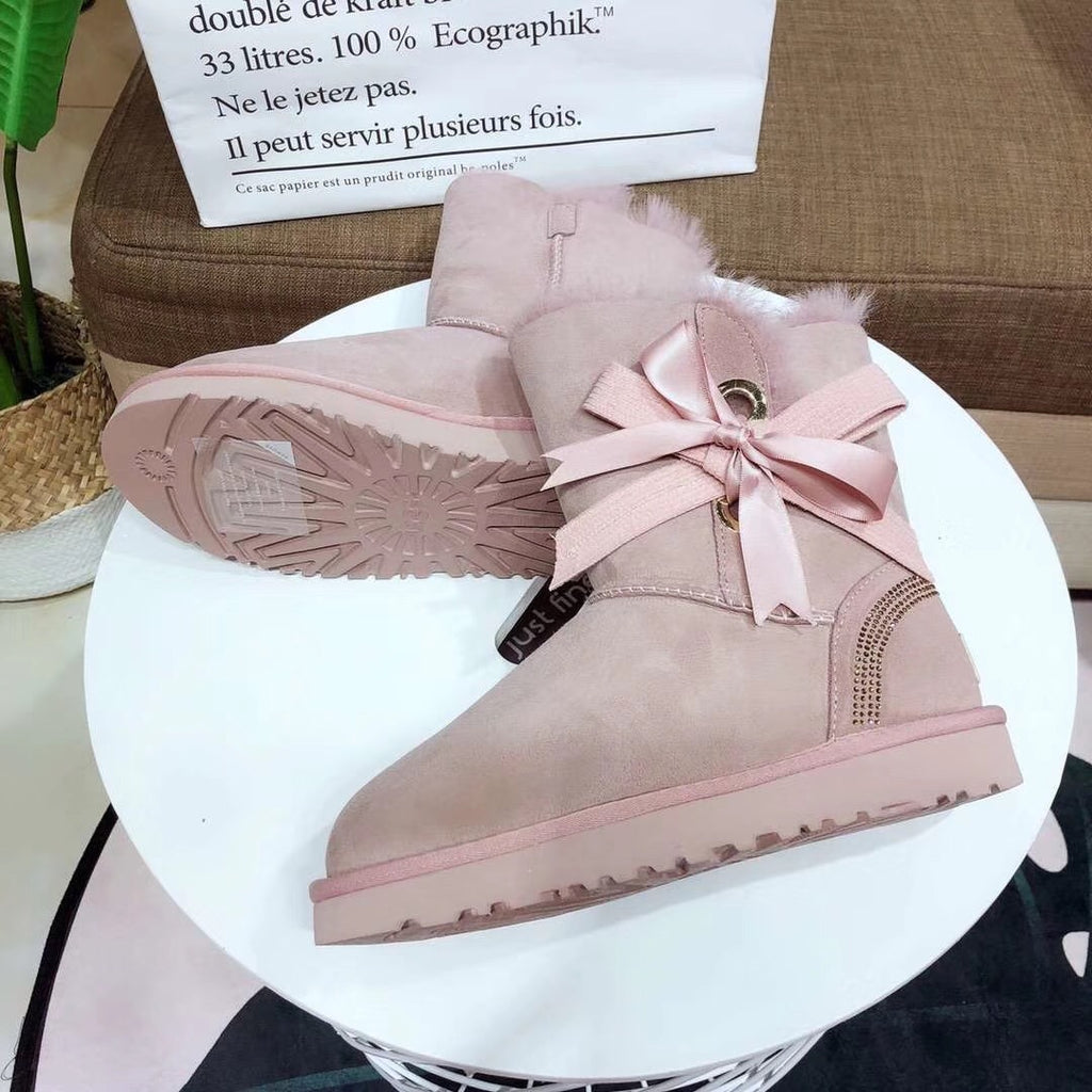 6186 Premium Fur-Lined Shoes – Dusty Pink