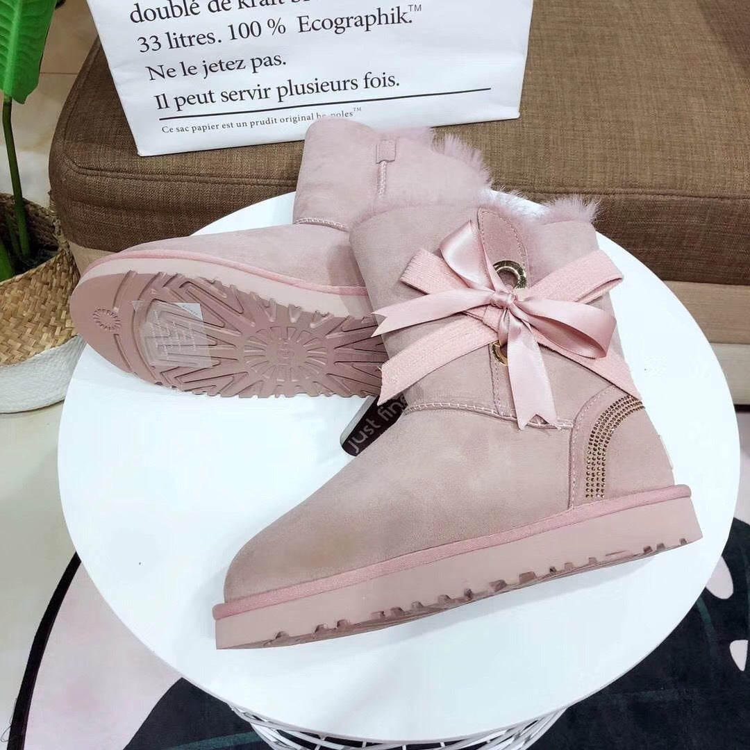 6186 Premium Fur-Lined Shoes – Dusty Pink