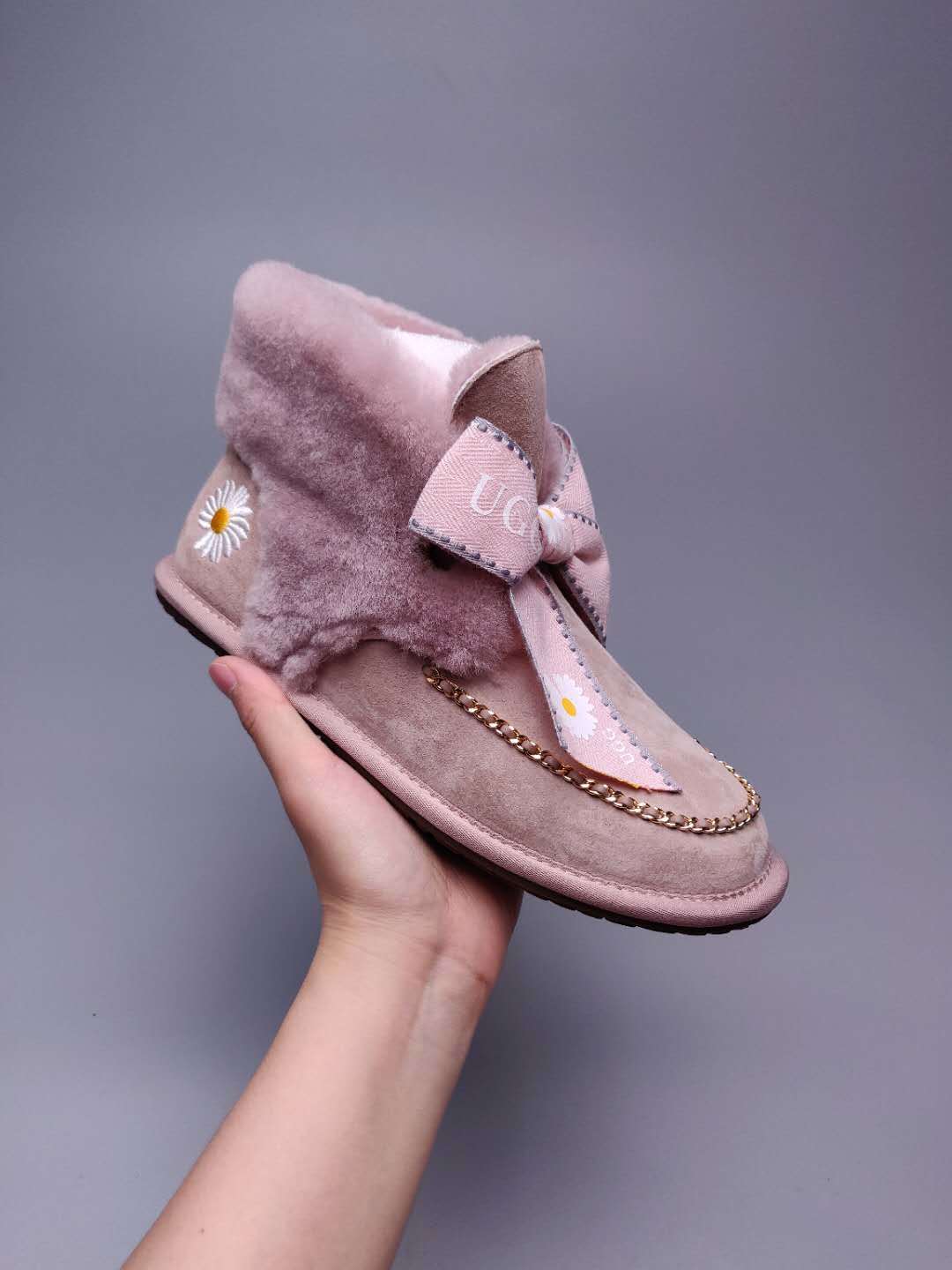 7888 Daisy Chain Ribbon Boots – Dusty Pink (In Stock)