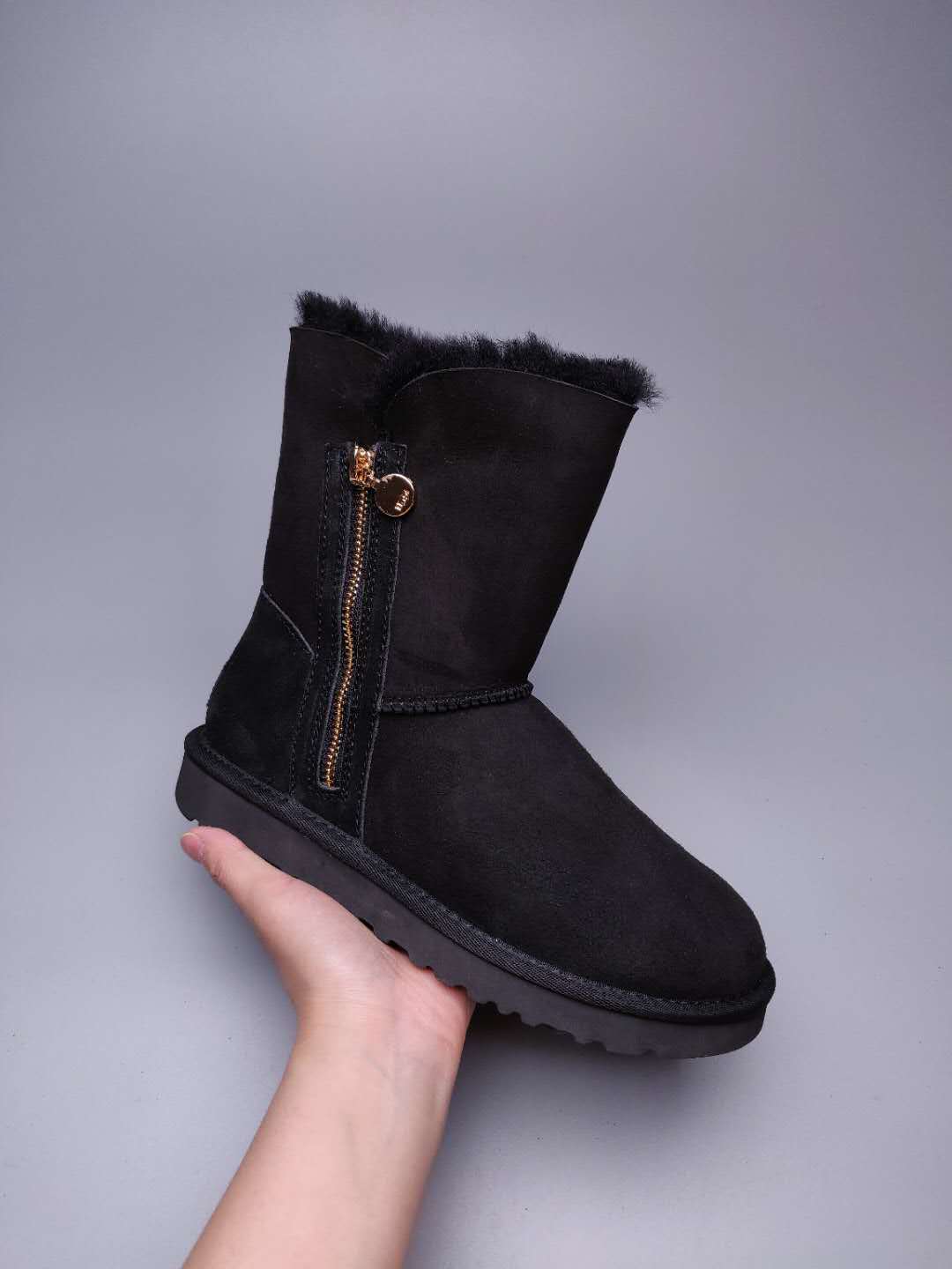 2480 Side-Zip Mid-Calf Boots – Black (In Stock)