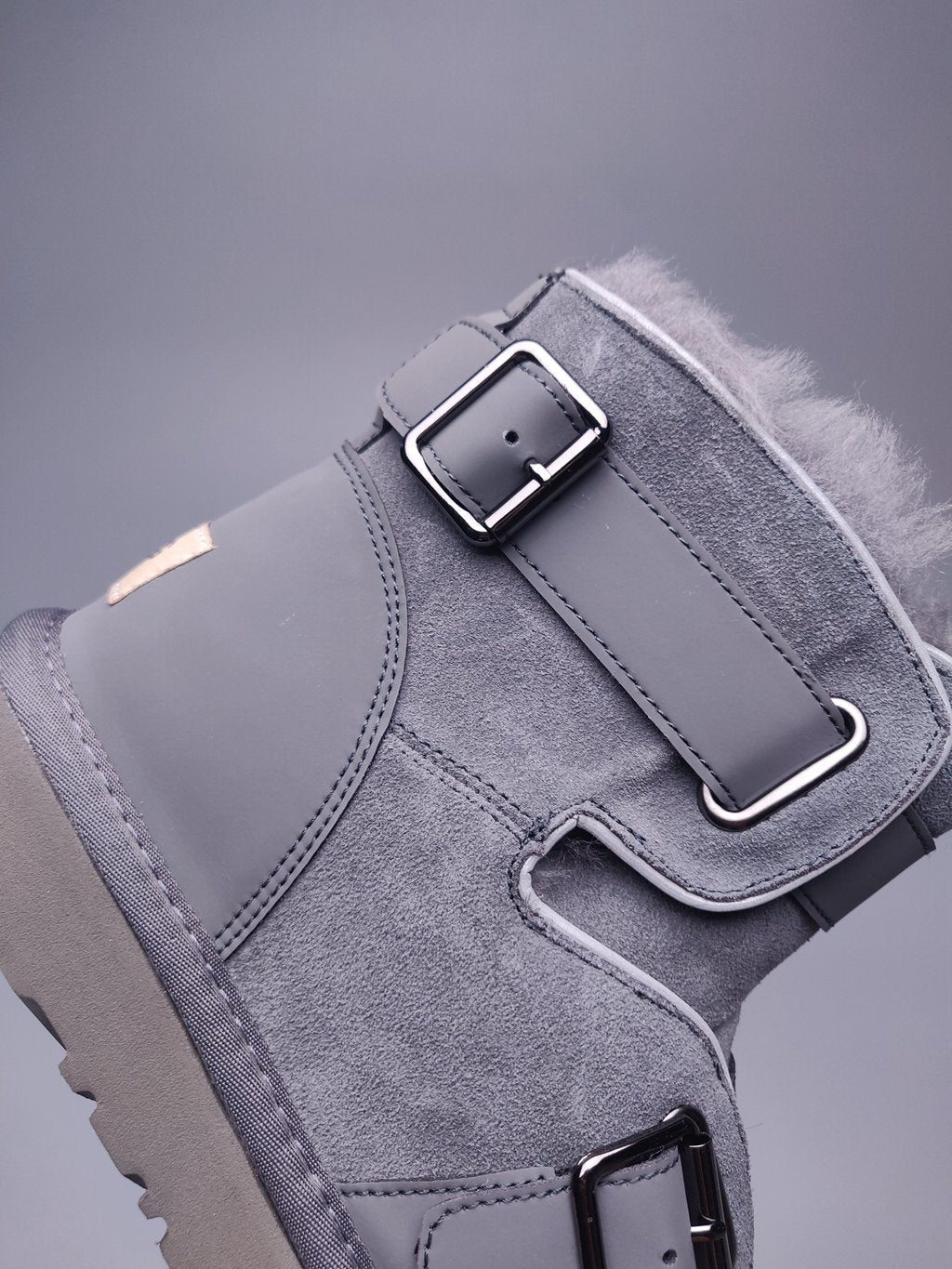 8358 Glow-in-the-Dark Moto Snow Boots – Grey (In Stock)