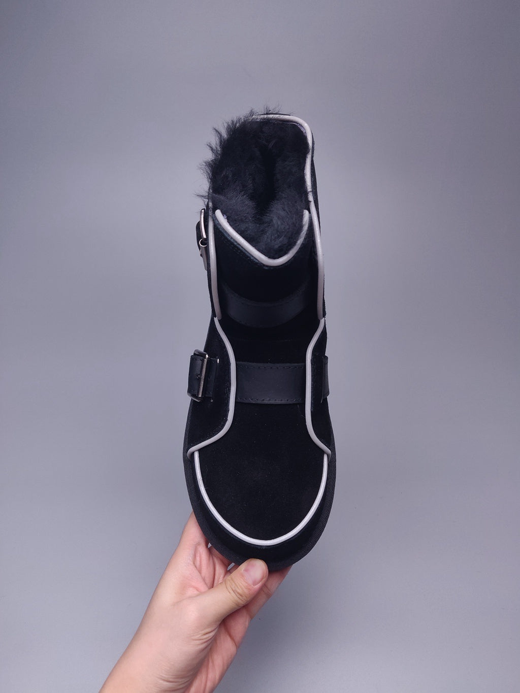 8358 Glow-in-the-Dark Moto Snow Boots – Black (In Stock)