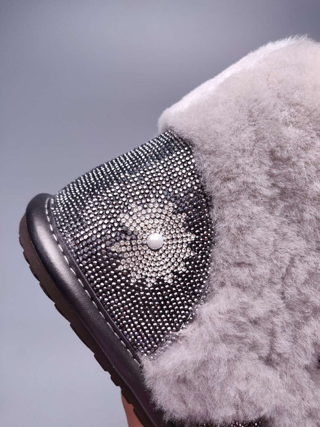 7888 Daisy Crystal Ribbon Boots – Mineral Grey (In Stock)