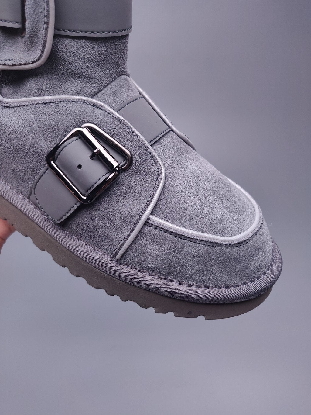 8358 Glow-in-the-Dark Moto Snow Boots – Grey (In Stock)