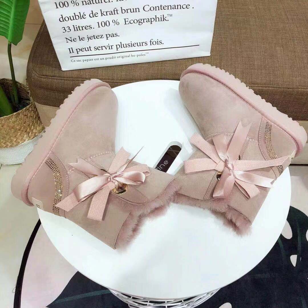 6186 Premium Fur-Lined Shoes – Dusty Pink
