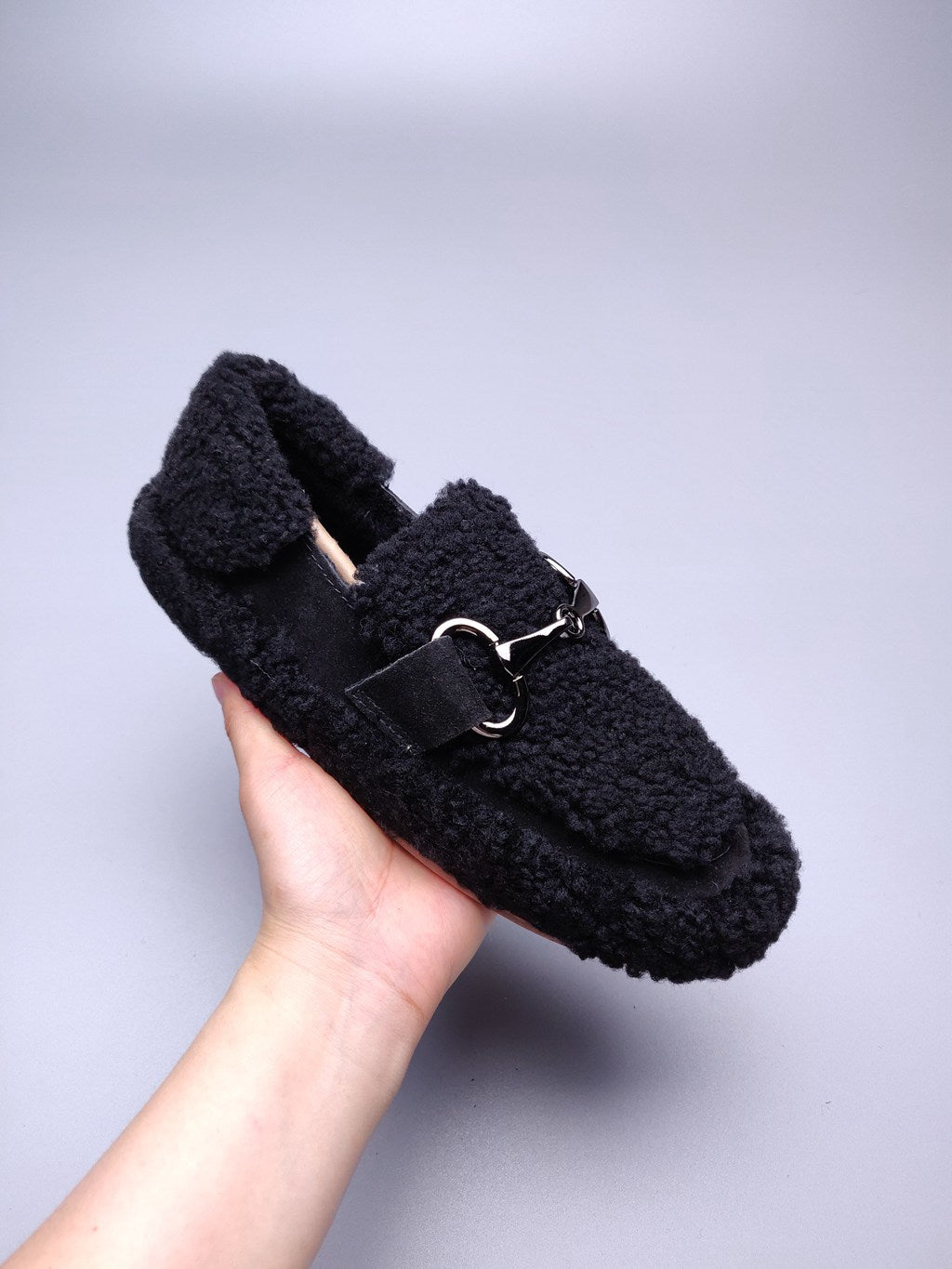 9727 Teddy Curly Loafers – Black (In Stock)