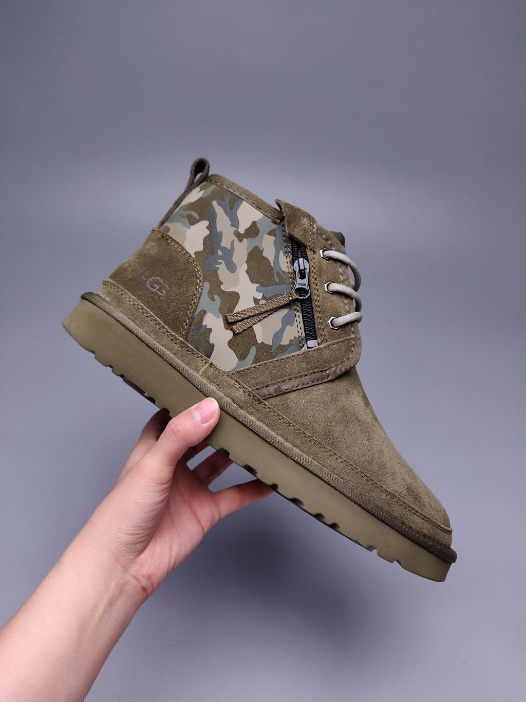 4193 Color-Block Camo Men’s Boots – Army Green (In Stock)