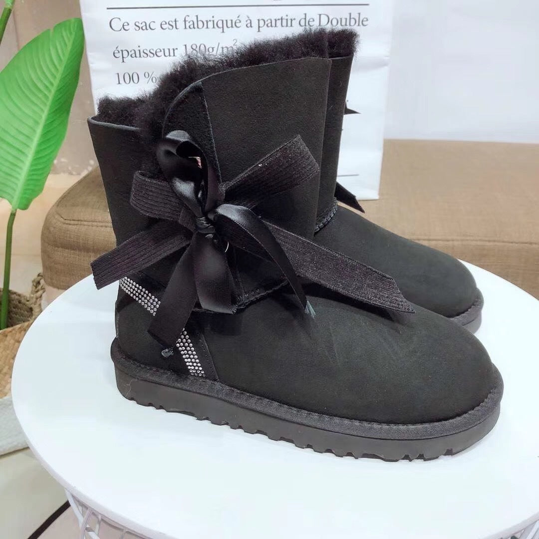 6186 Premium Fur-Lined Shoes – Black