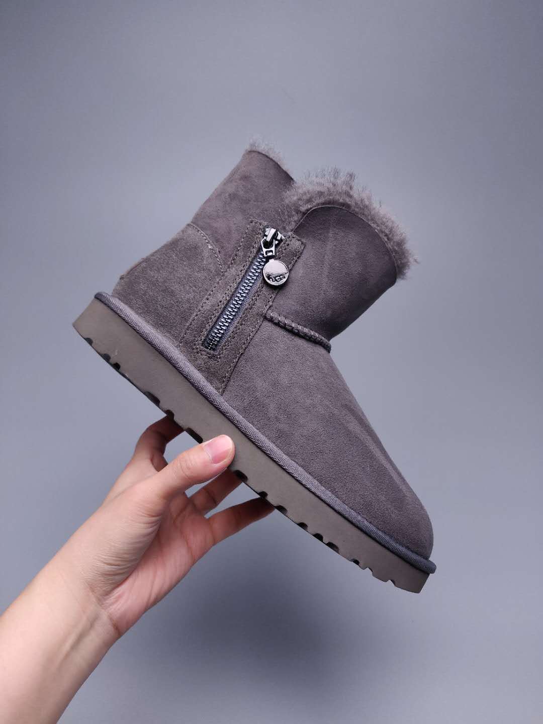 2481 Side-Zip Ankle Boots – Grey (In Stock)