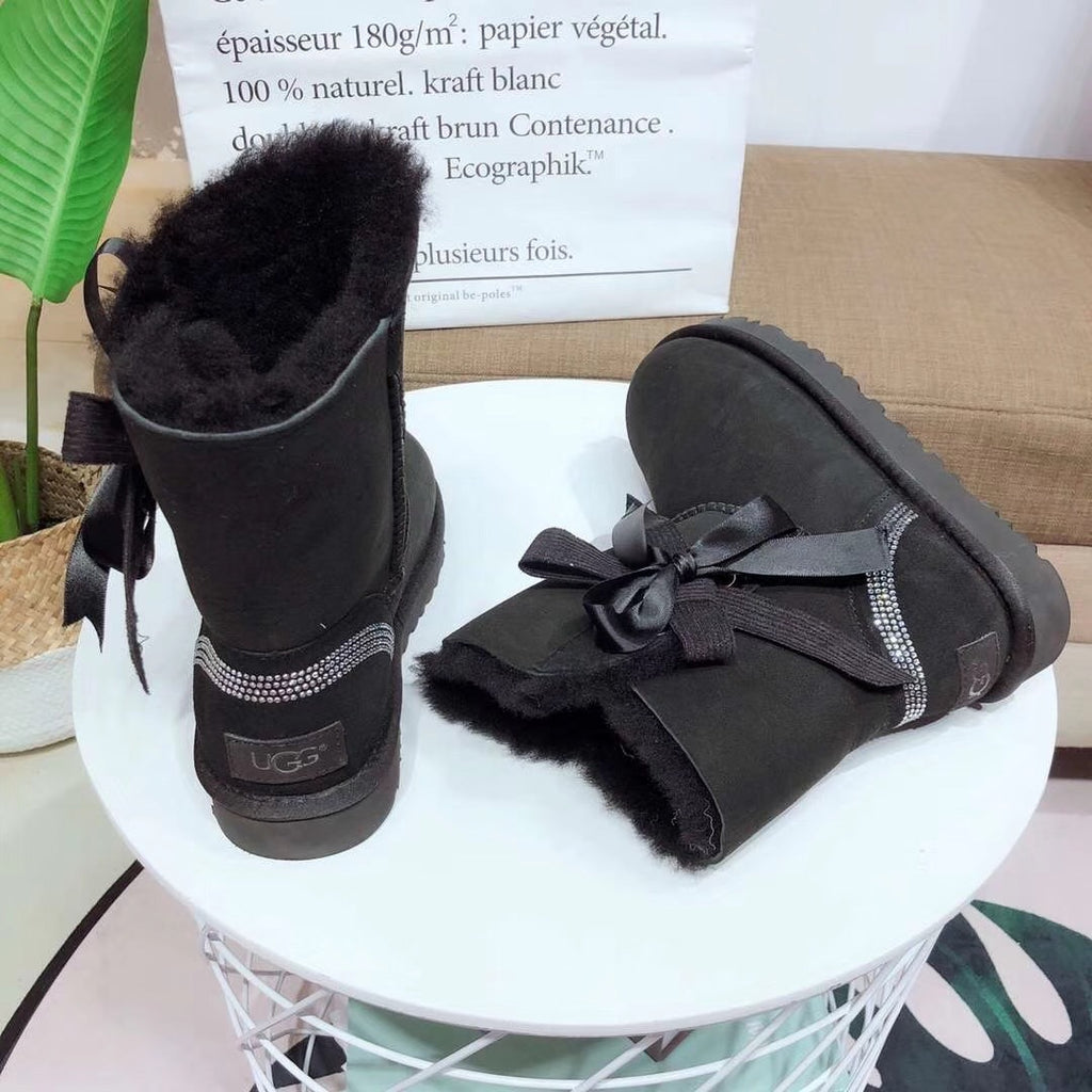 6186 Premium Fur-Lined Shoes – Black