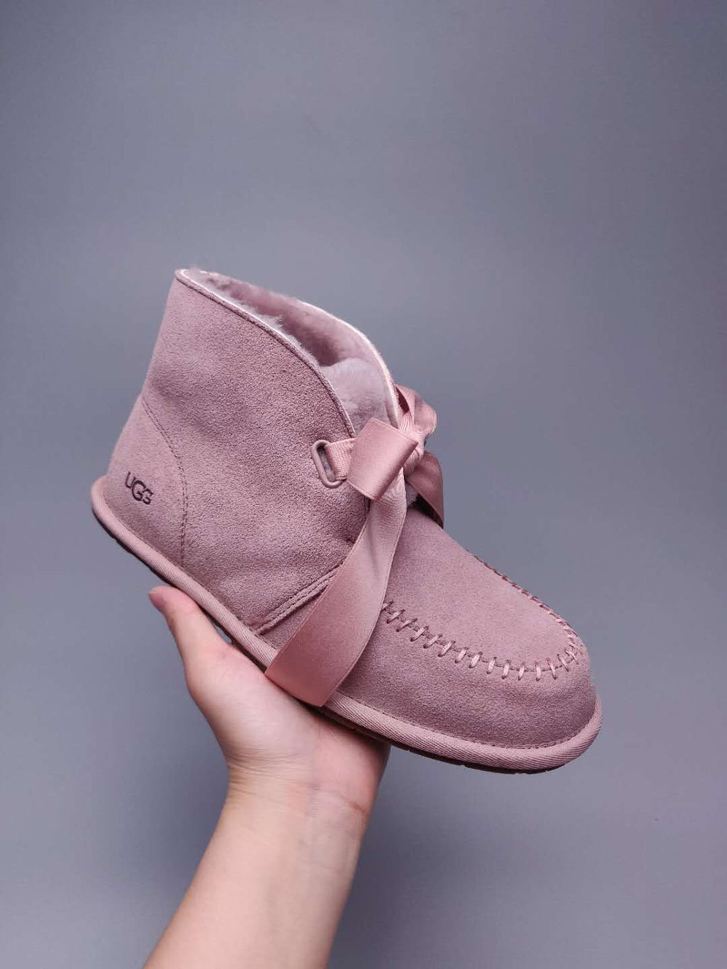 9934 Lace-Up Boots – Dusty Pink (In Stock)