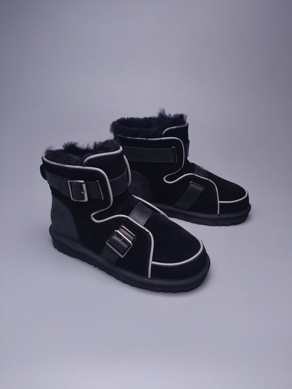 8358 Glow-in-the-Dark Moto Snow Boots – Black (In Stock)