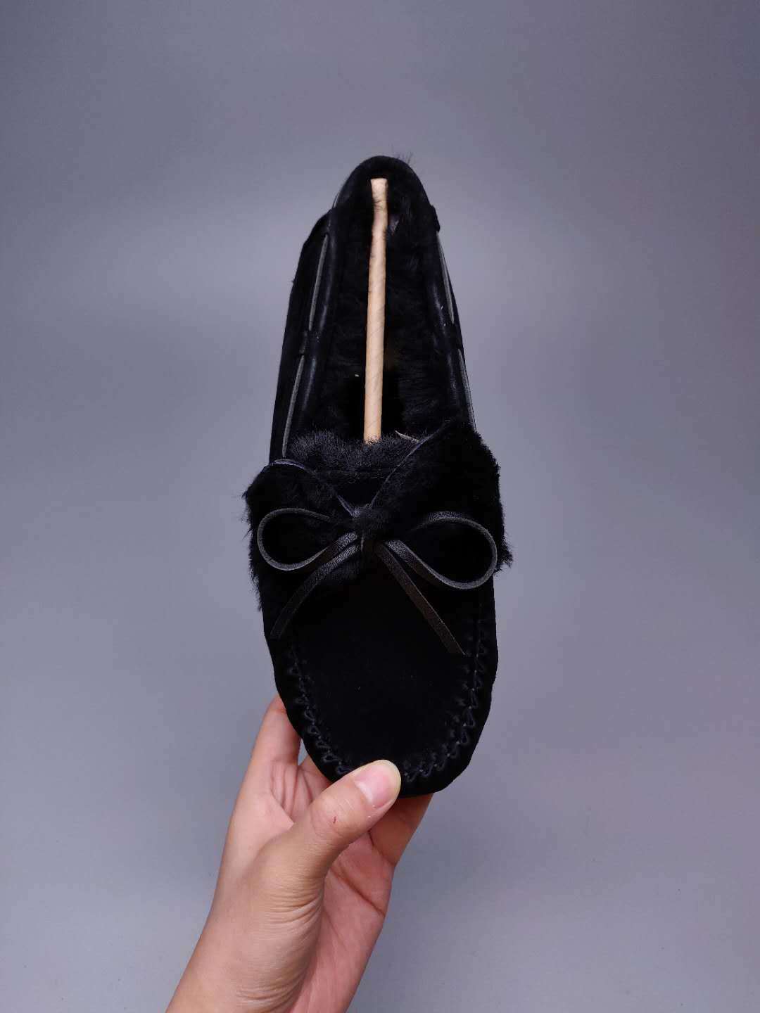 8913 Double Bow Loafers – Black (In Stock)