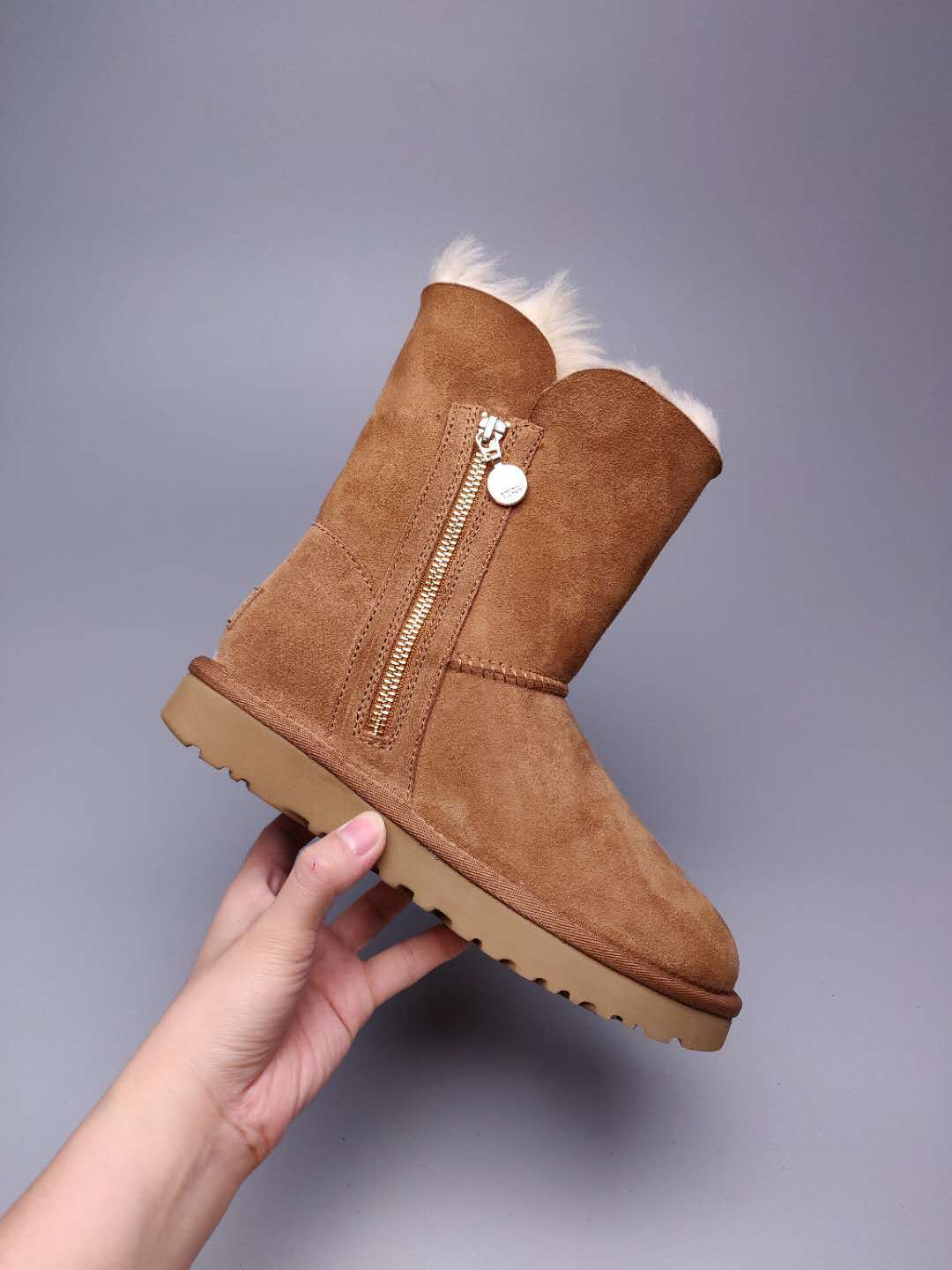 2480 Side-Zip Mid-Calf Boots – Chestnut (In Stock)