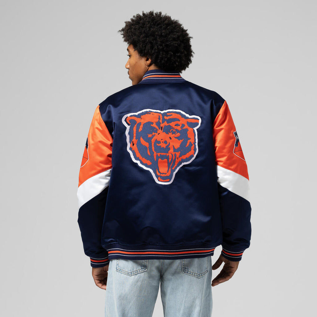 M&N NFL Vintage Chicago Bears Throw It Back Heavyweight Satin Jacket