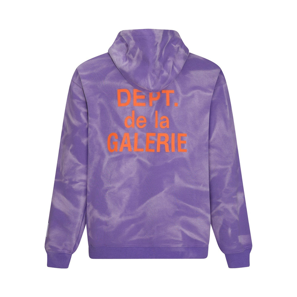 Gallery Dept Hoodie Letter Tie-Dye Washed Hooded Sweater Cardigan Jacket