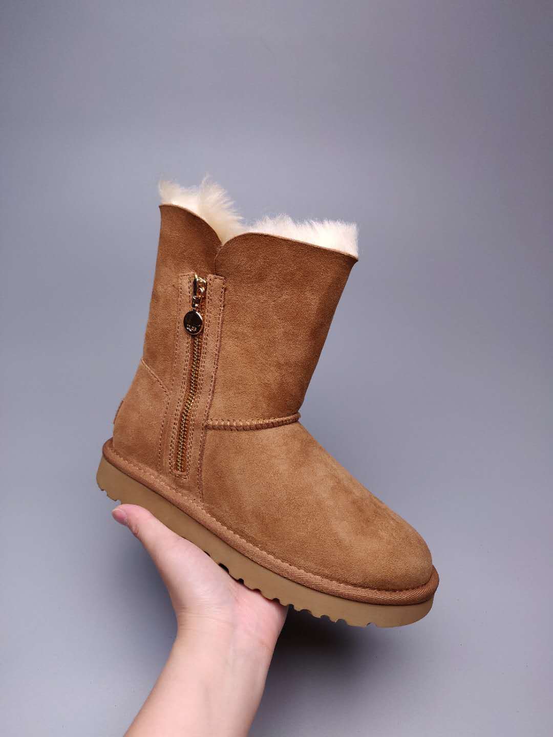 2480 Side-Zip Mid-Calf Boots – Chestnut (In Stock)