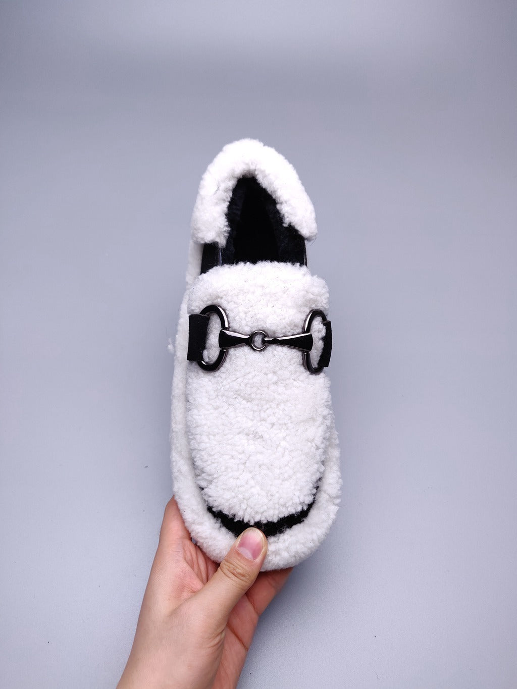 9727 Teddy Curly Loafers – White (In Stock)