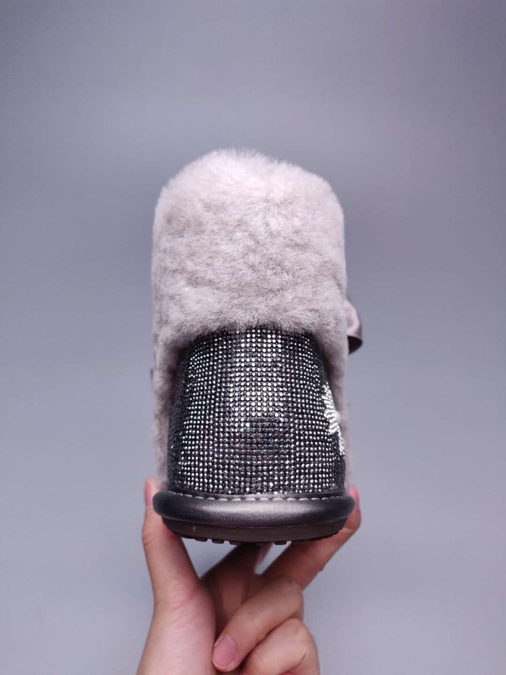 7888 Daisy Crystal Ribbon Boots – Mineral Grey (In Stock)