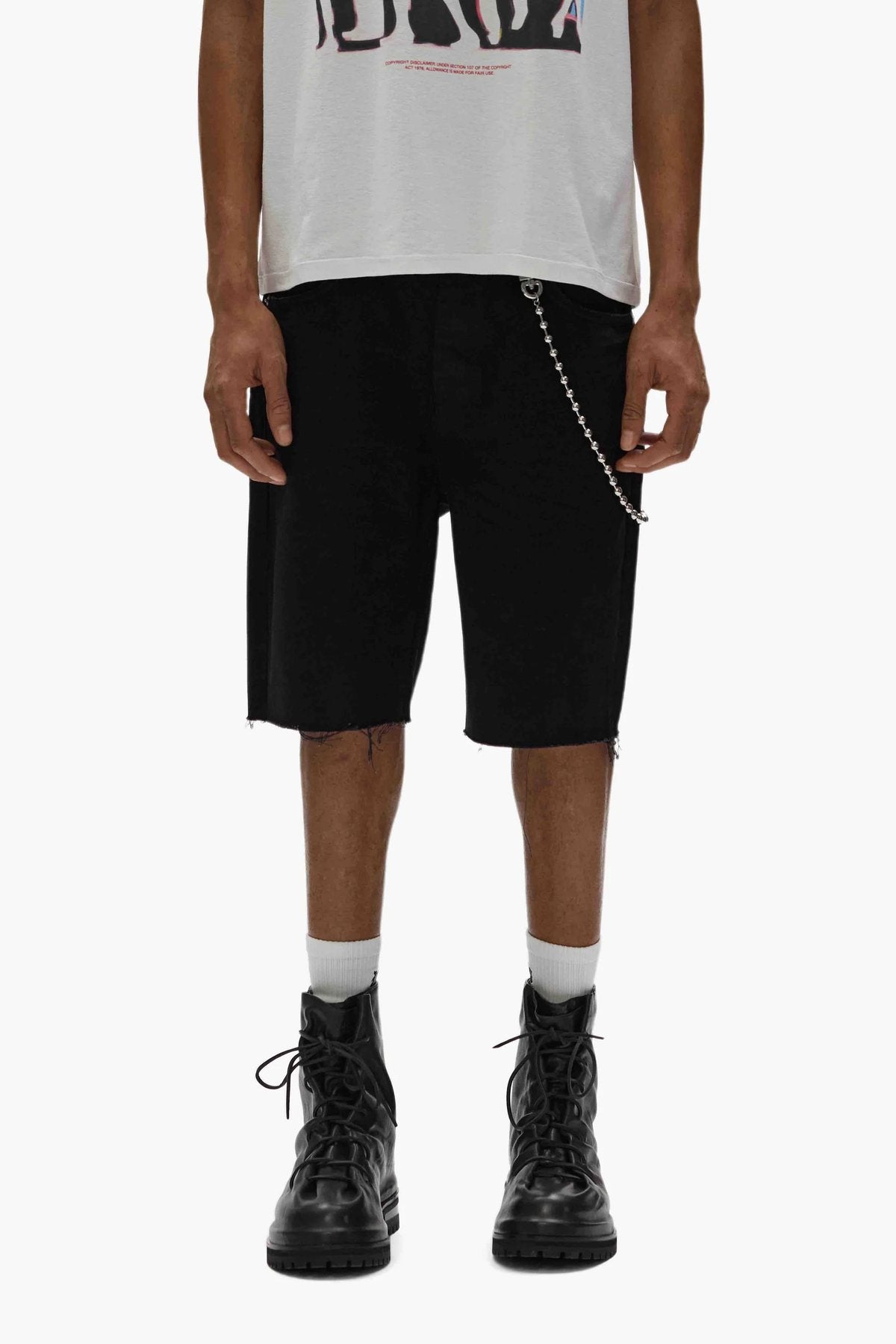 Purple Brand Chain Detail Denim Shorts