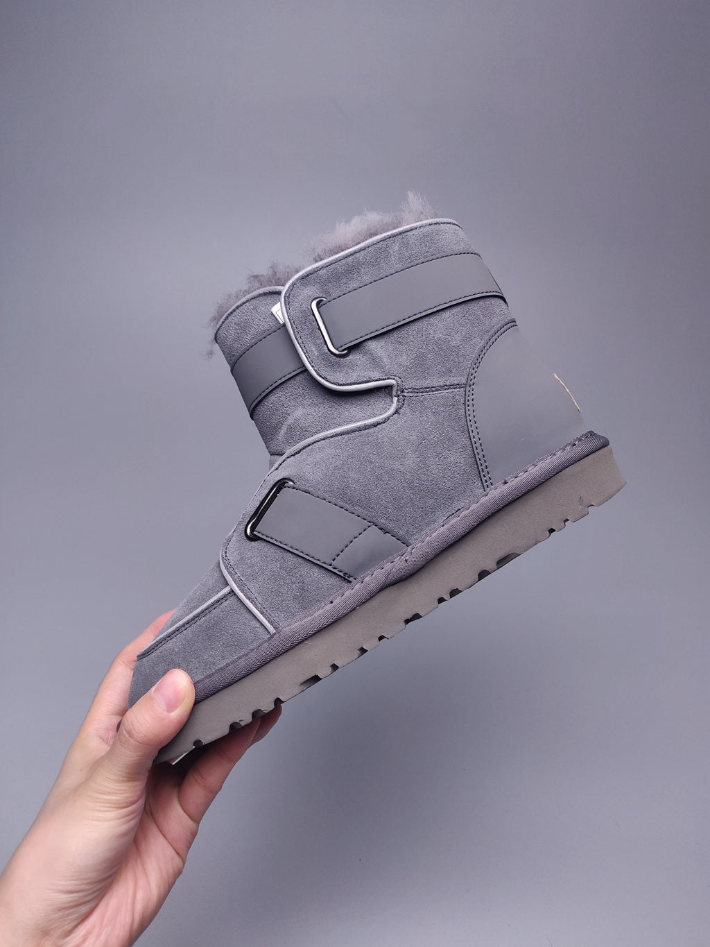 8358 Glow-in-the-Dark Moto Snow Boots – Grey (In Stock)