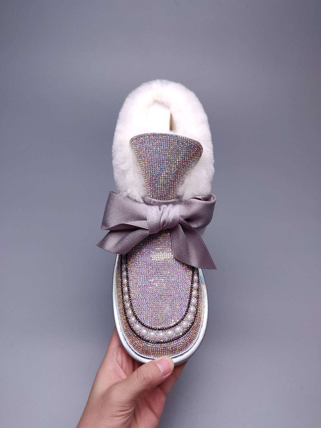 7888 Daisy Crystal Ribbon Boots – Iridescent (In Stock)