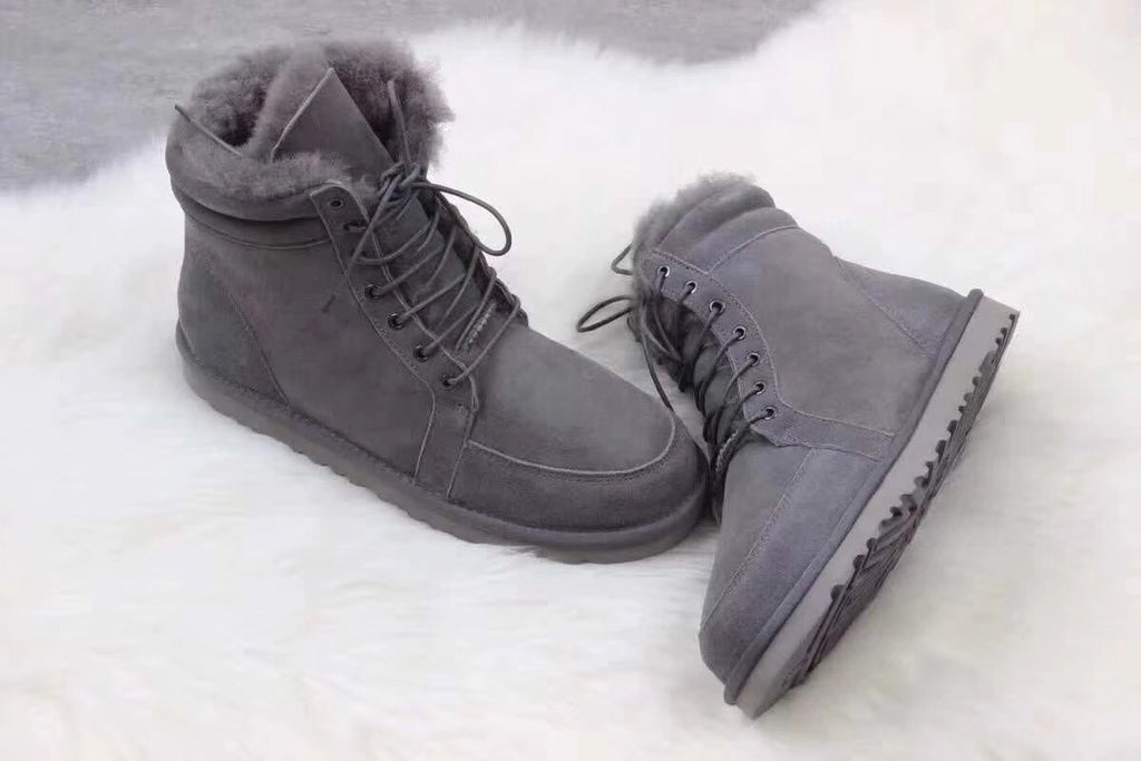 097 Versatile Fur-Lined Martin Boots – Grey