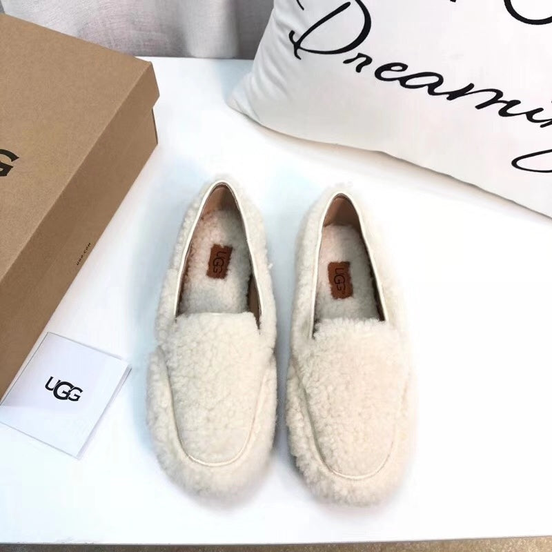 5108 Teddy White Wool Driving Loafers